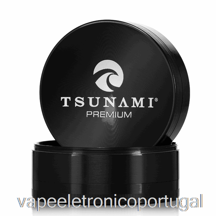 Vape Eletronico Tsunami 3,9 Polegadas Moedor Superior Afundado De 4 Peças Preto (100 Mm)